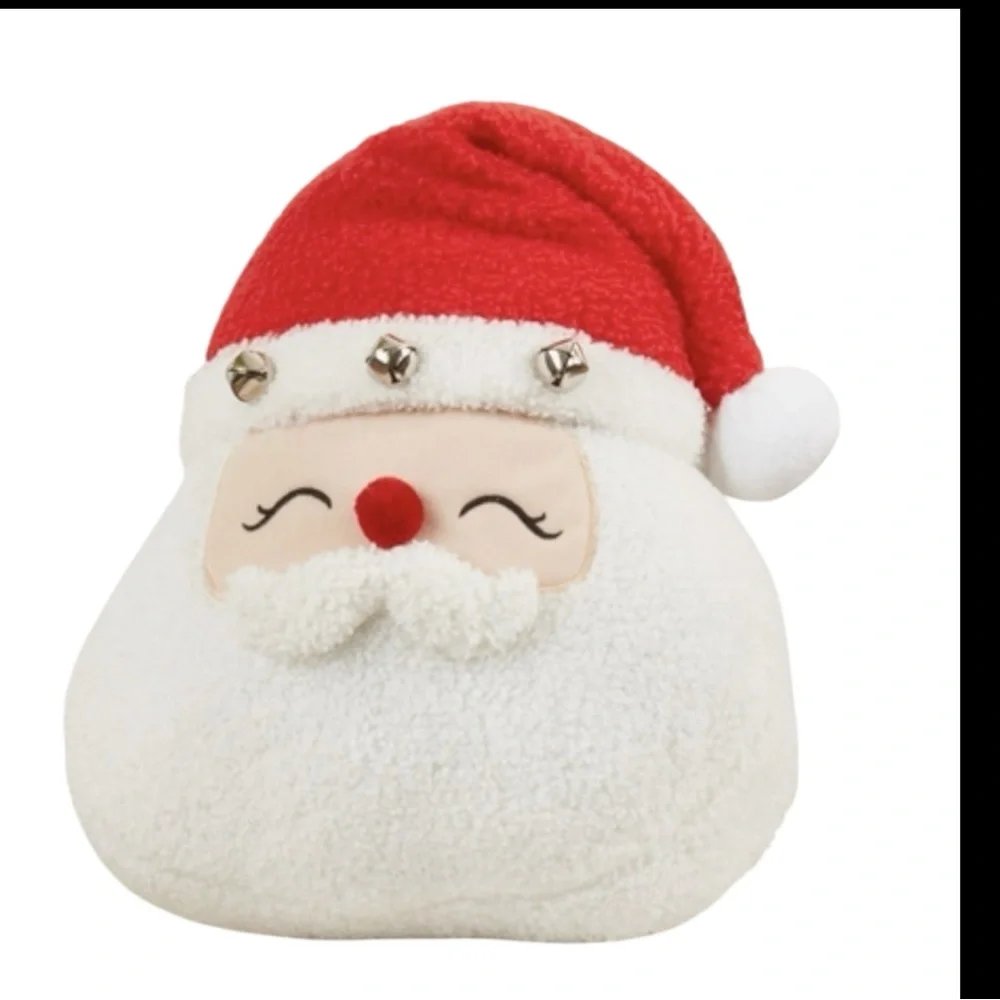 Red and White Santa Pillow 12”x12”